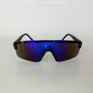 (NWT) Vintage 90's Junior One Piece Razor Blade Sports Sunglasses (M.Black)